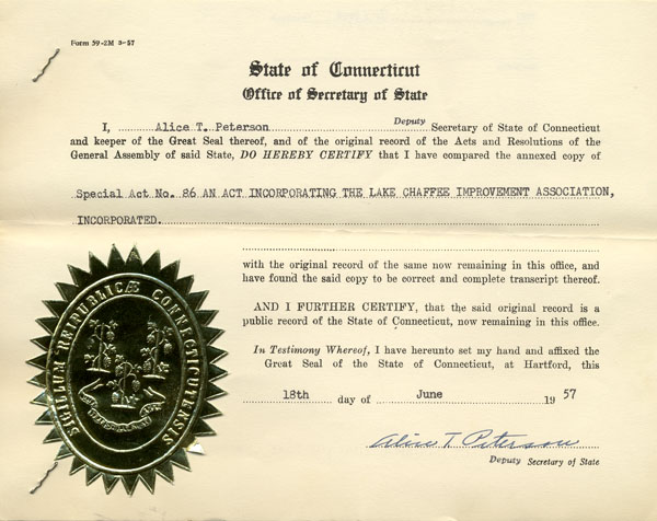 LCIA Charter - Connecticut Special Act 86 of 1957